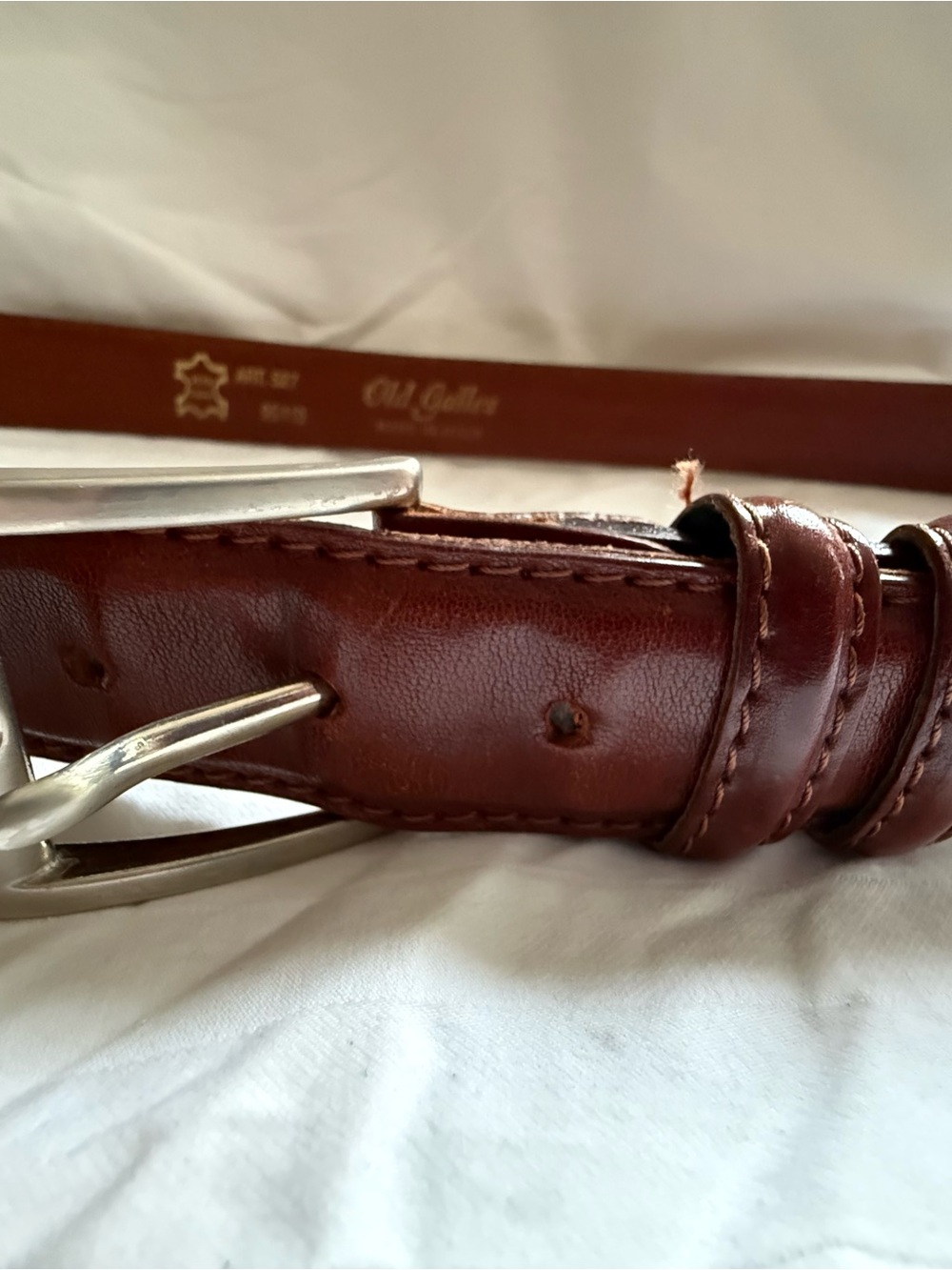 Old Galles Brown Leather Belt for Men Size 36-42